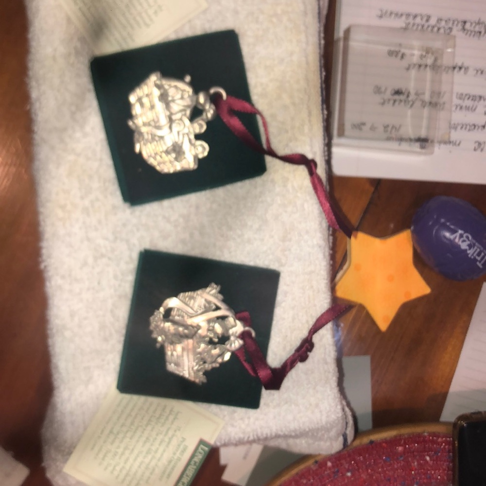 Longaberger Pewter ornaments 1990 and 1993